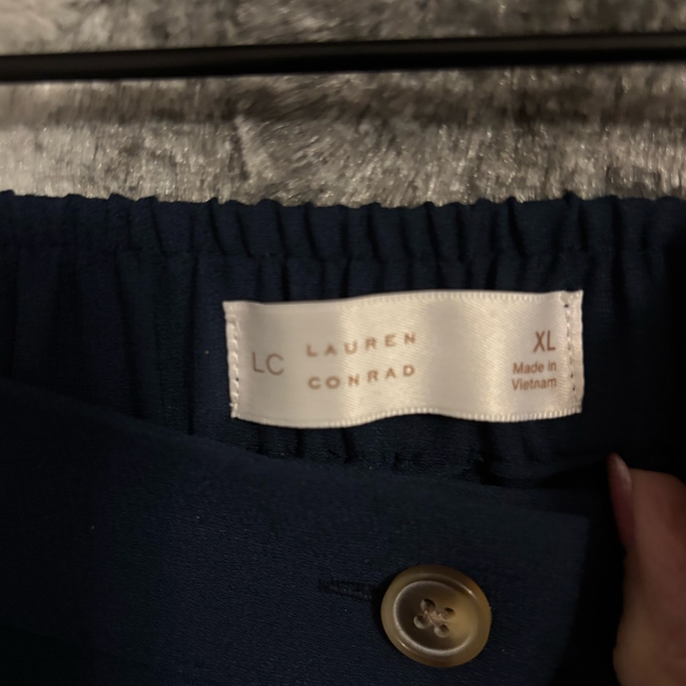 Lauren Conrad Navy Button-Front A-Line Skirt size XL - Picture 5 of 9